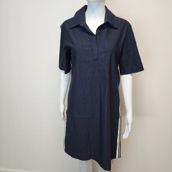 Jack & Jo Collared Dress Size M Blue Stretchy Short Sleeve Tennis Gorp Preppy - Picture 2 of 10